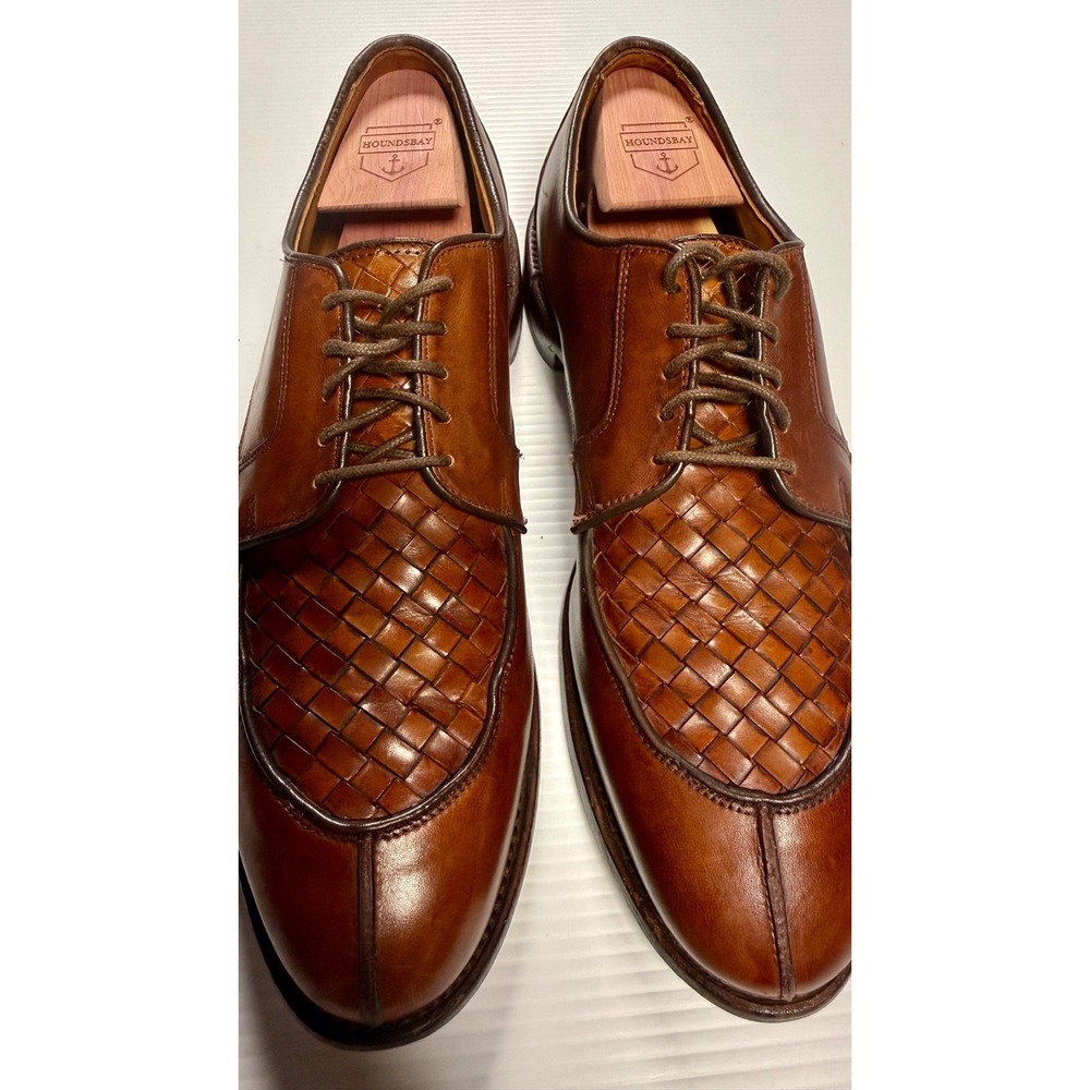 Allen Edmonds Hersey Woven Leather Split Toe Derby Shoes Brown Men's 11.5 B